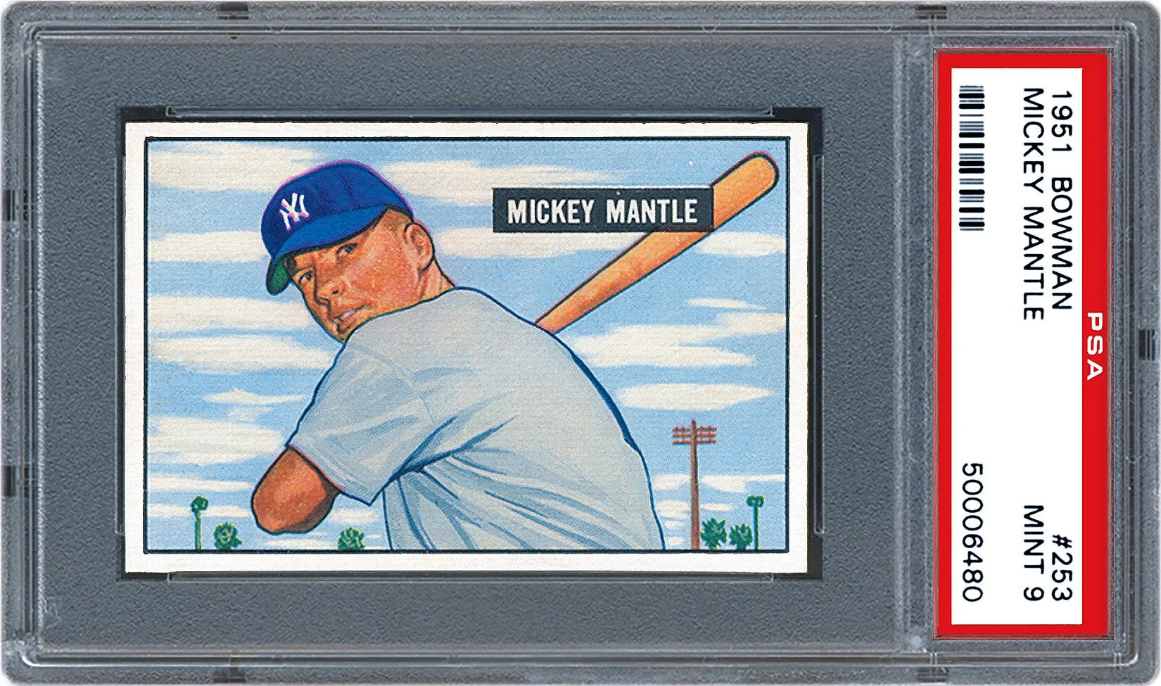 1951 Bowman Mickey Mantle Card #253 vs 1952 Topps Mickey Mantle