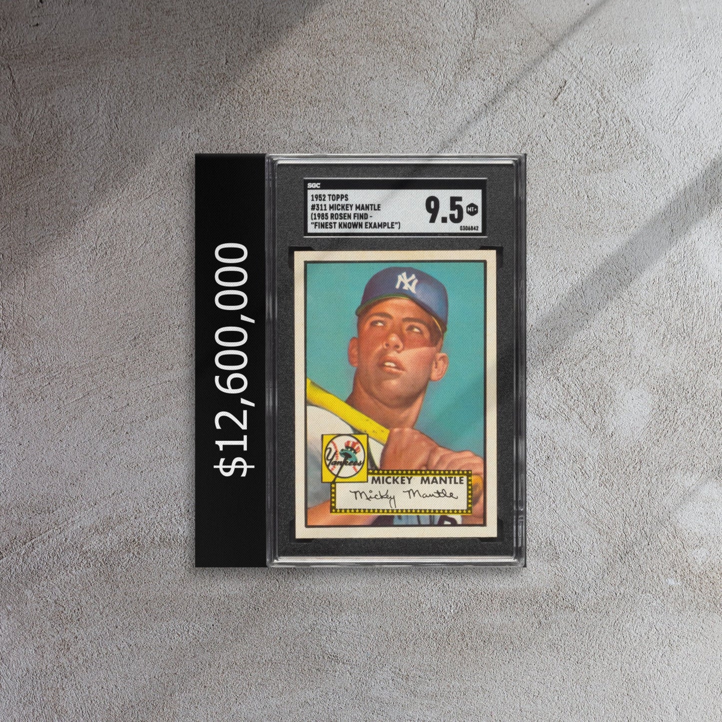 $12 Million Mantle Baseball Card Wall Art - SportsCardsEDGE
