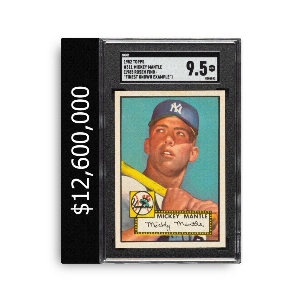 $12 Million Mantle Baseball Card Wall Art - SportsCardsEDGE
