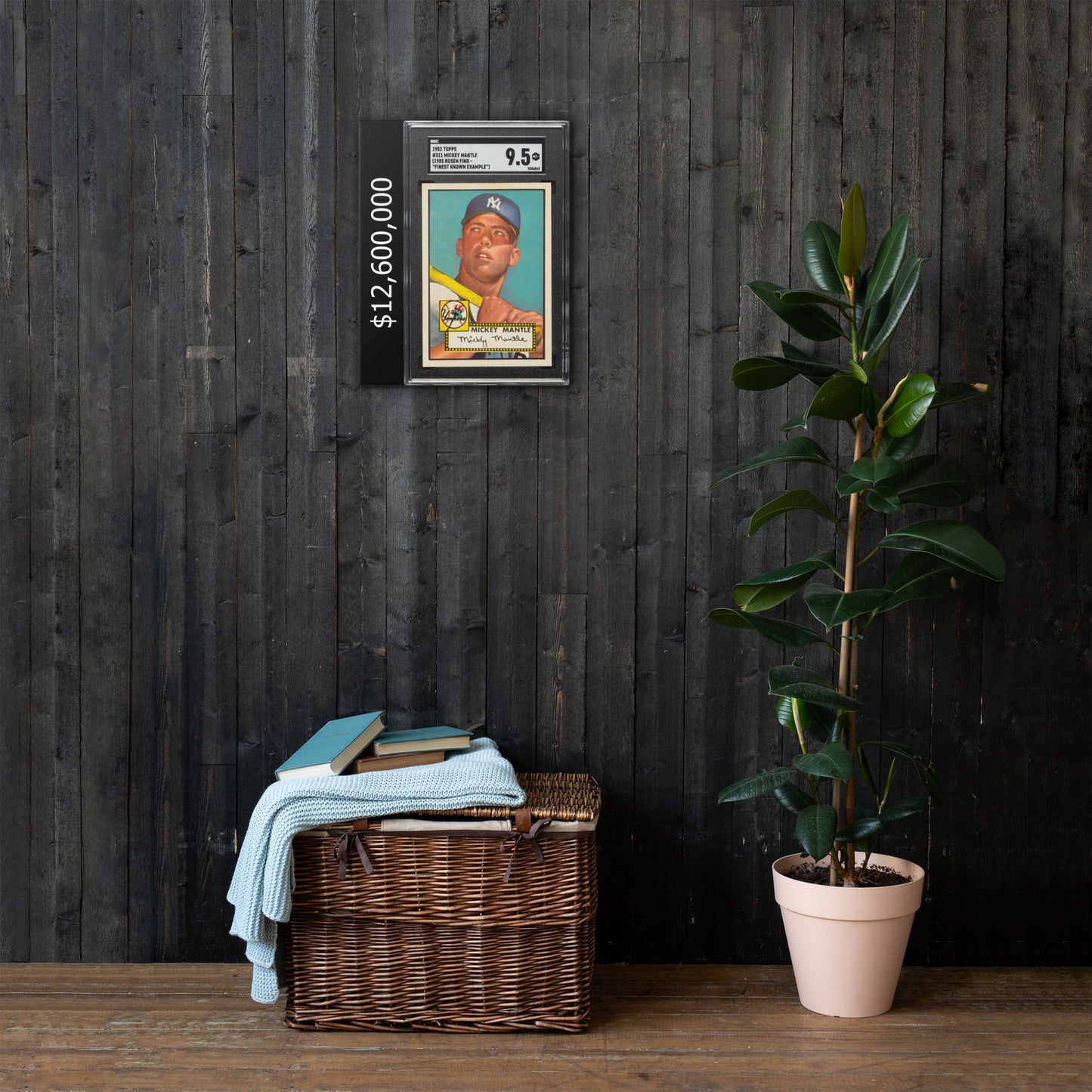 $12 Million Mantle Baseball Card Wall Art - SportsCardsEDGE