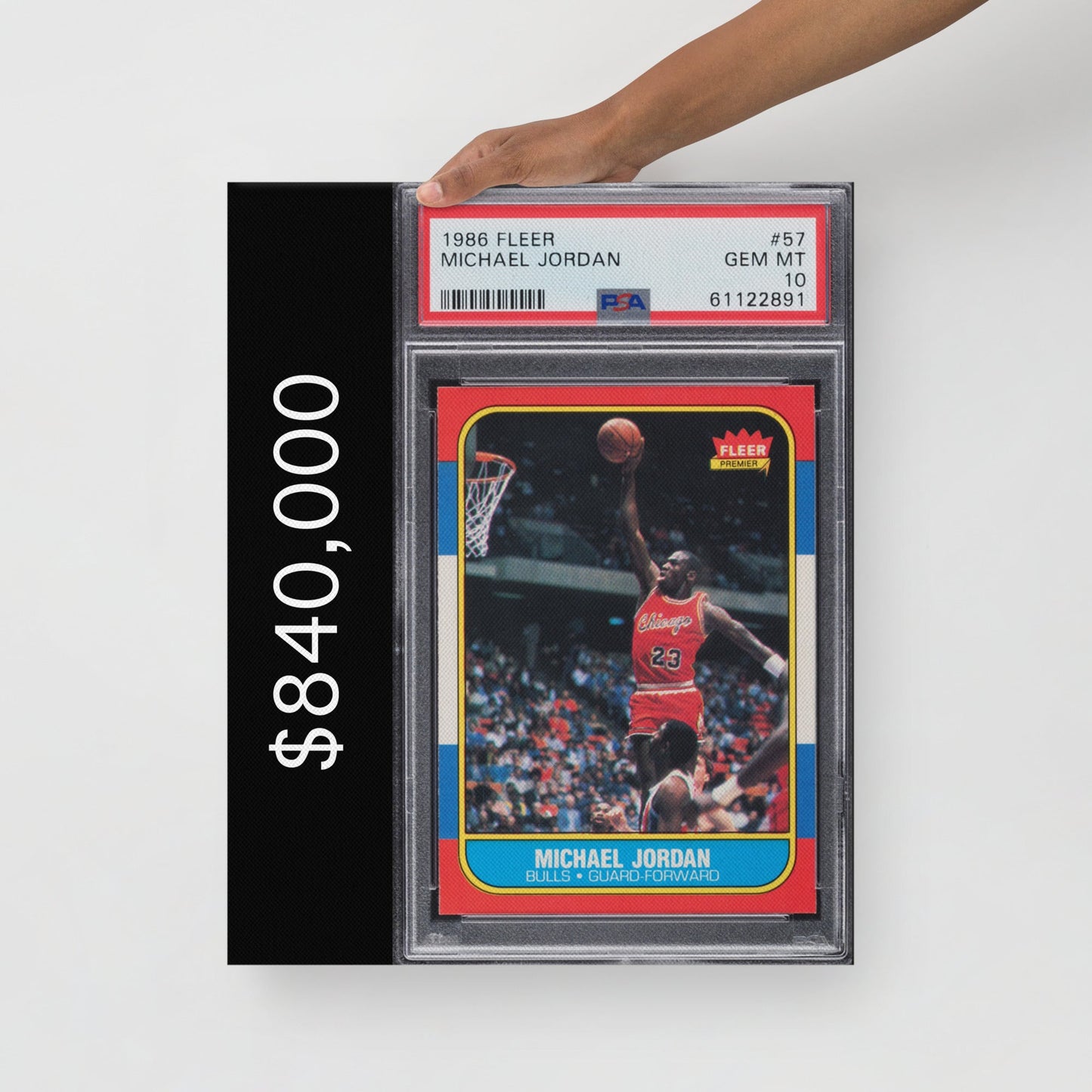 Michael Jordan $840,000 Rookie Basketball Card Wall Art - SportsCardsEDGE