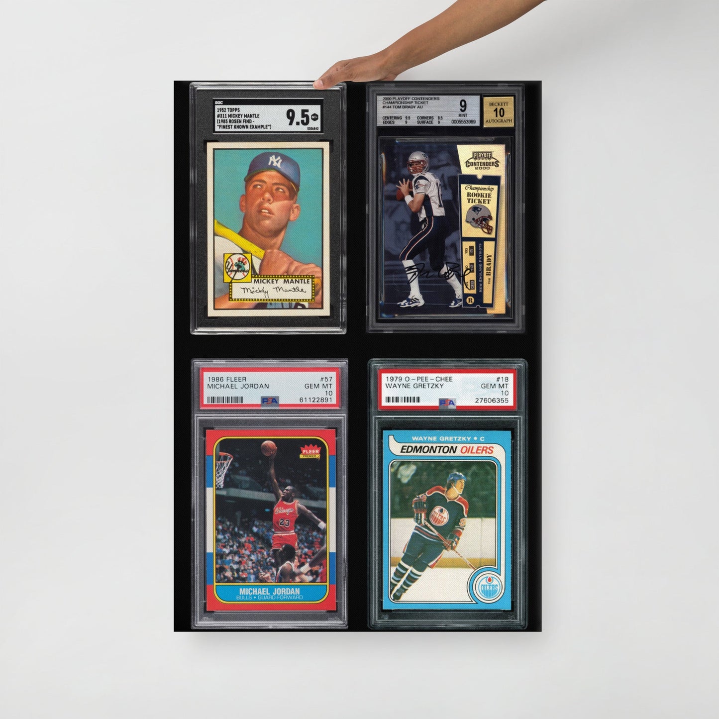 The GOATs $20 Million Rookie Card Wall Art - SportsCardsEDGE
