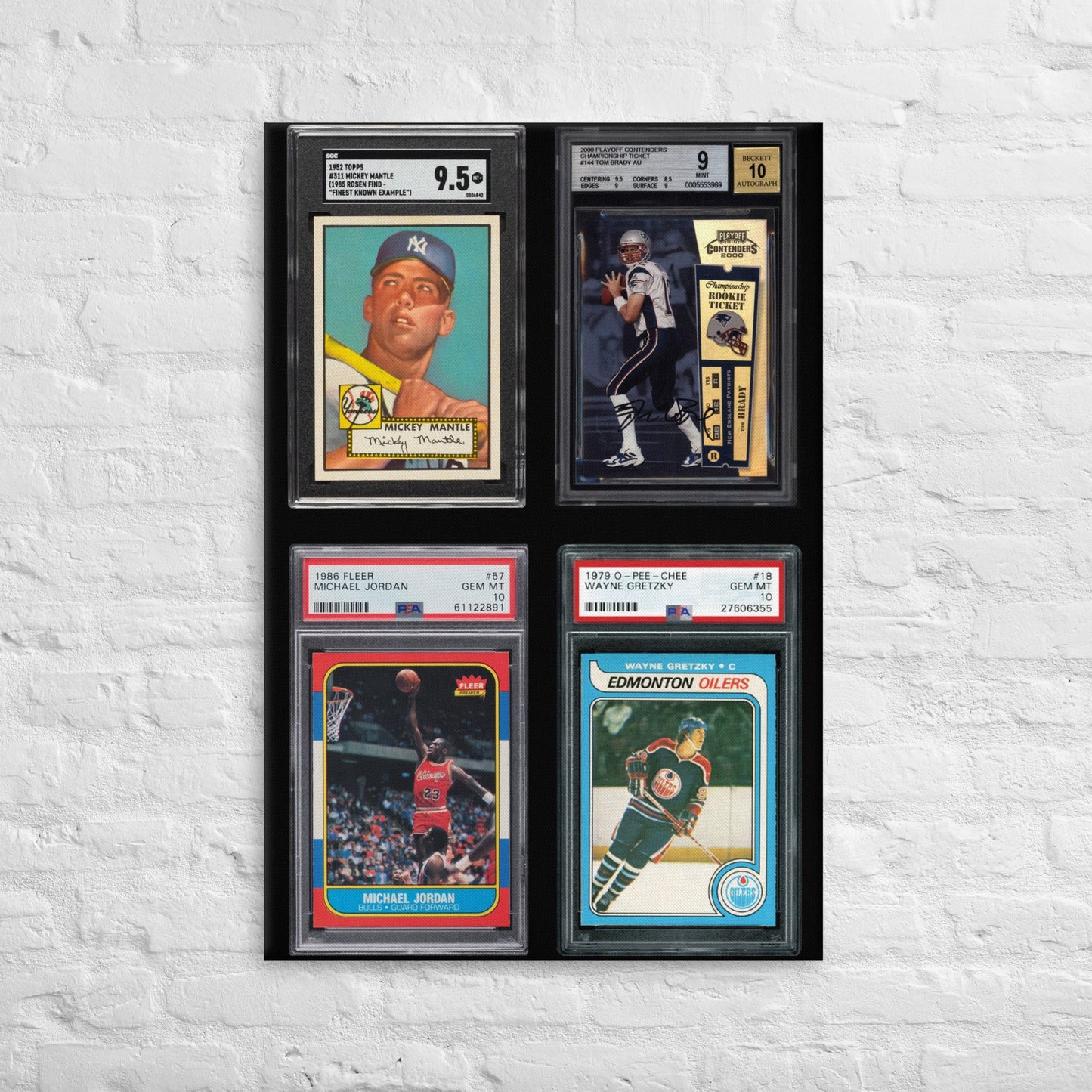 The GOATs $20 Million Rookie Card Wall Art - SportsCardsEDGE
