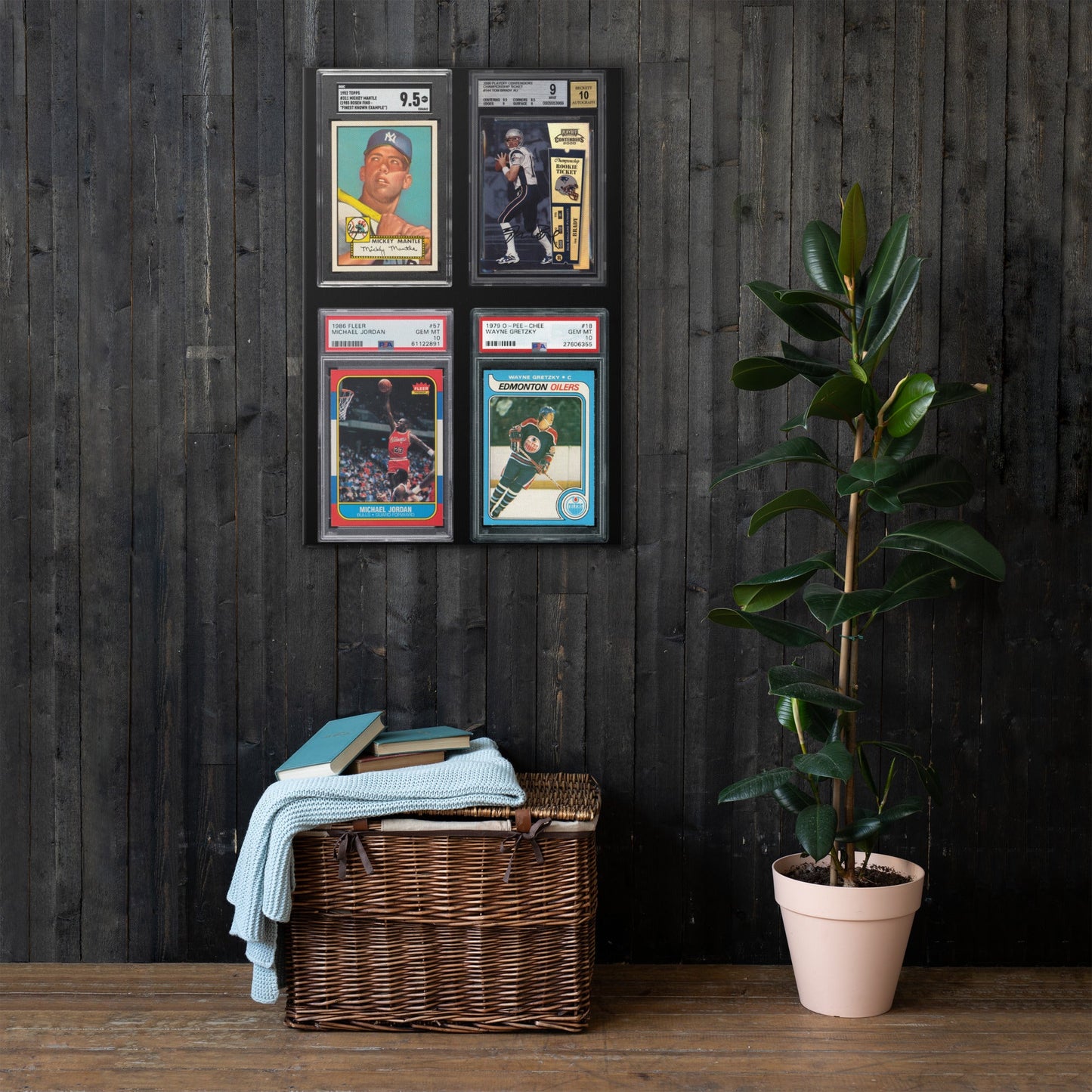 The GOATs $20 Million Rookie Card Wall Art - SportsCardsEDGE