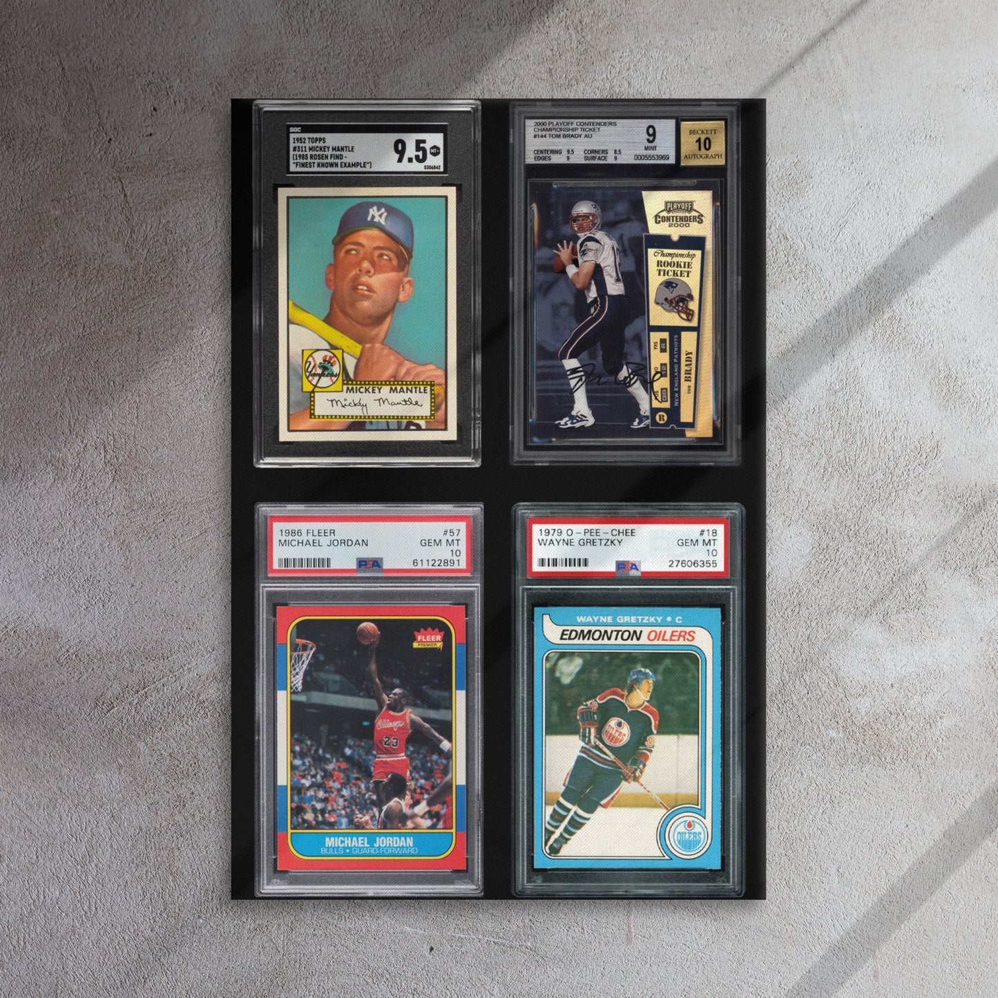The GOATs $20 Million Rookie Card Wall Art - SportsCardsEDGE