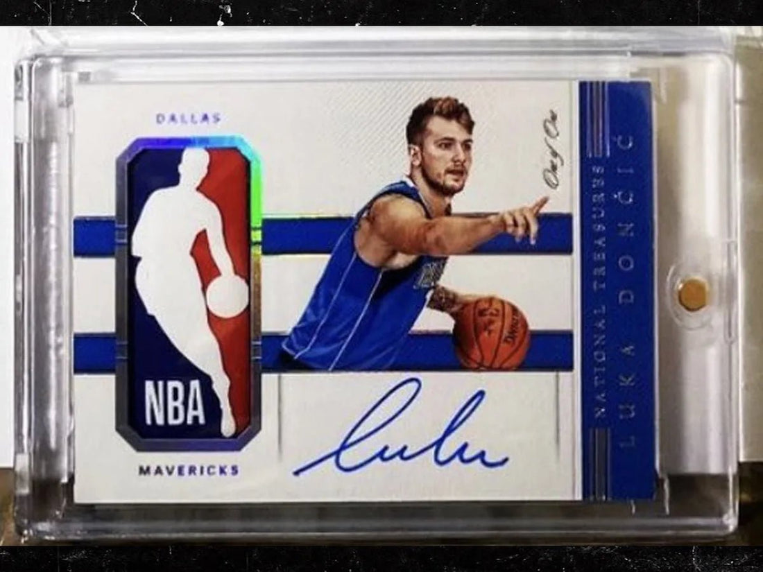 Most Valuable Sports Cards: 2018-19 Panini National Treasures Luka Doncic Logoman Rookie Patch Auto 1/1 - SportsCardsEDGE