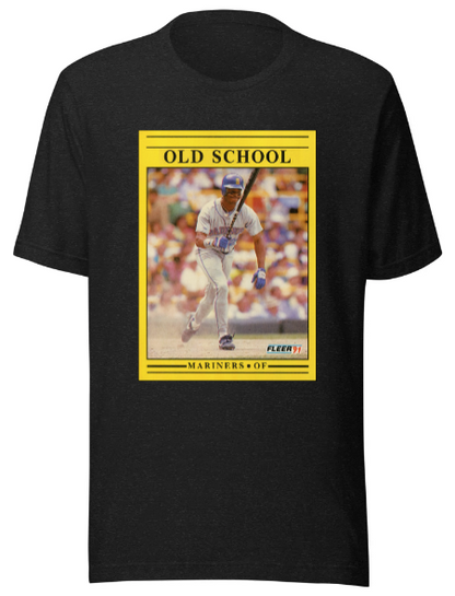 Old School - 1991 Fleer Ken Griffey Jr. #450 Baseball Card Parody T-shirt BLACK - Adult Men's