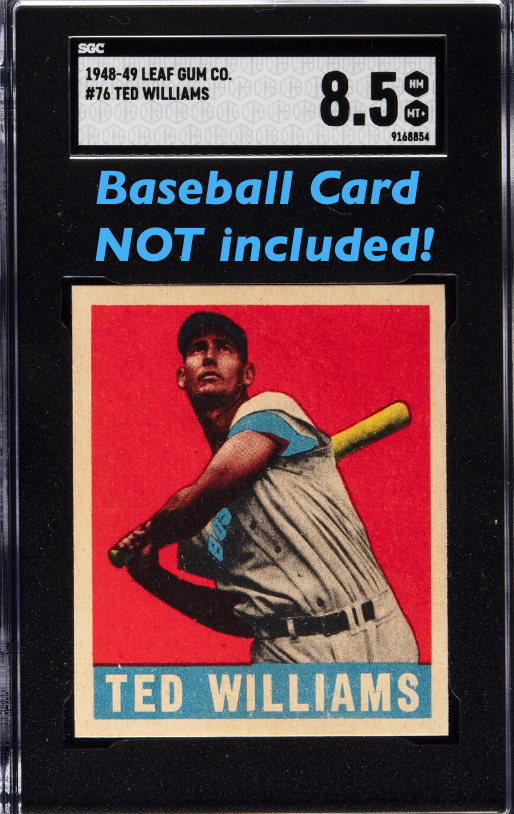 Old School - 1948 Leaf Ted Williams #76 Baseball Card Parody T-shirt - Adult Men's