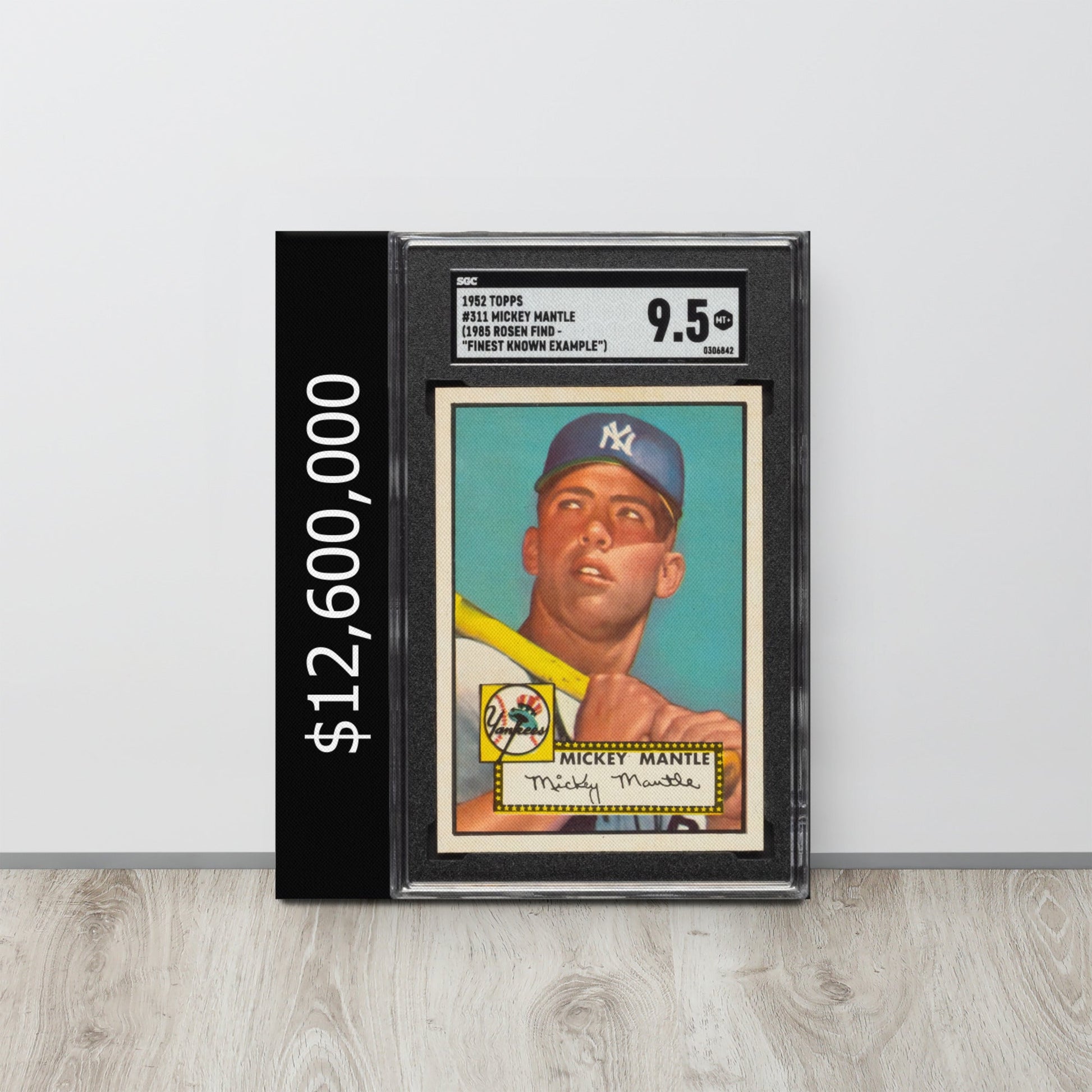 $12 Million Mantle Baseball Card Wall Art - SportsCardsEDGE
