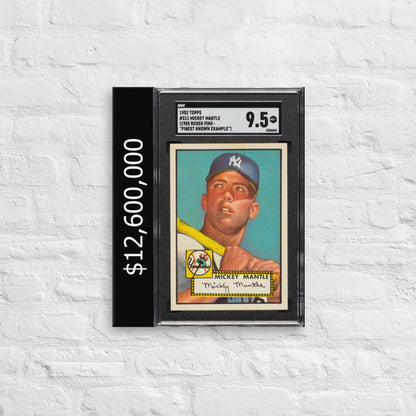 $12 Million Mantle Baseball Card Wall Art - SportsCardsEDGE