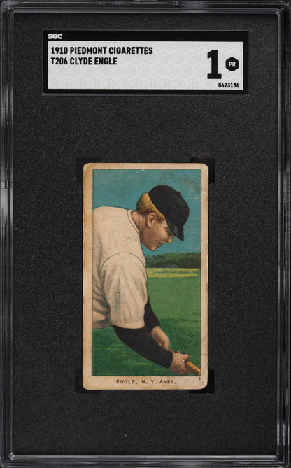 1909-11 T206 CLYDE ENGLE 100 Year Old Baseball Card Graded SGC 1 PR - SportsCardsEDGE