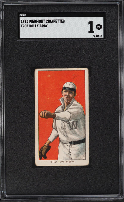 1909-11 T206 DOLLY GRAY 100 Year Old Baseball Card Graded SGC 1 PR - SportsCardsEDGE