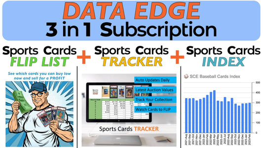 Data EDGE 3 in 1: FLIP LIST + Card TRACKER + INDEX Monthly Subscription - Auto Updates Latest Card Values - SportsCardsEDGE
