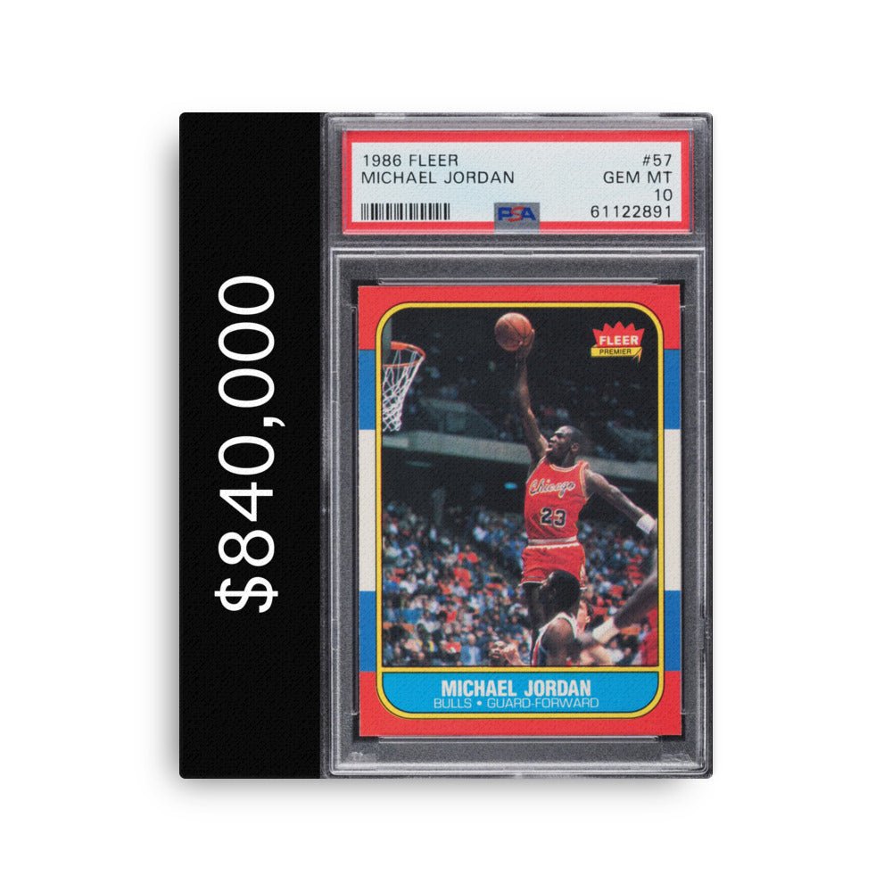 Michael Jordan $840,000 Rookie Basketball Card Wall Art - SportsCardsEDGE