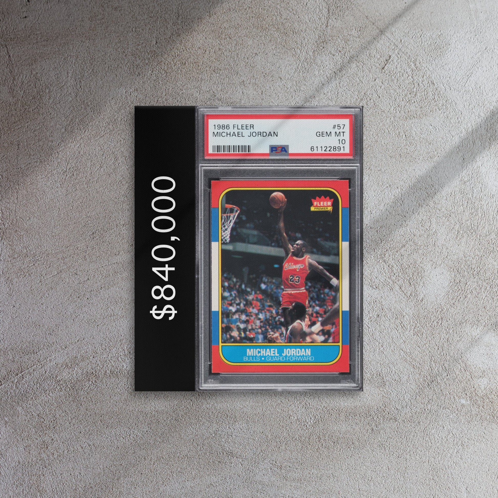 michael jordan rookie card graded 10 Michael Jordan $840,000 Rookie Basketball Card Wall Art – SportsCardsEDGE
