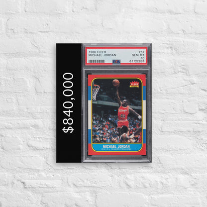 Michael Jordan $840,000 Rookie Basketball Card Wall Art SportsCardsEDGE Michael Jordan $840,000 Rookie Basketball Card Wall Art SportsCardsEDGE