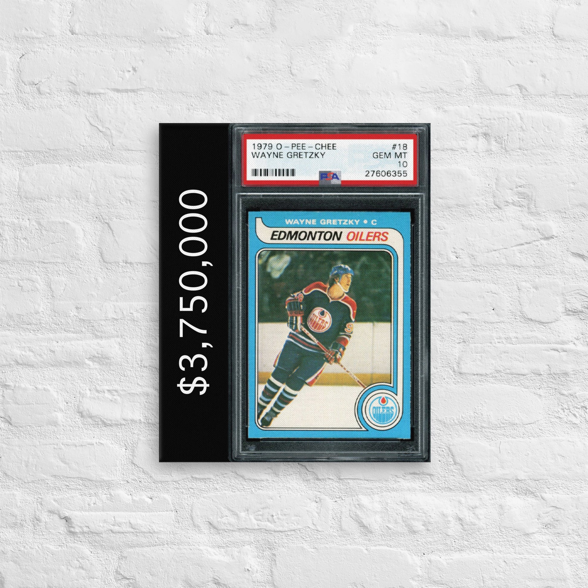 wayne gretzky graded rookie card Wayne Gretzky $3 Million Rookie Hockey Card Wall Art – SportsCardsEDGE